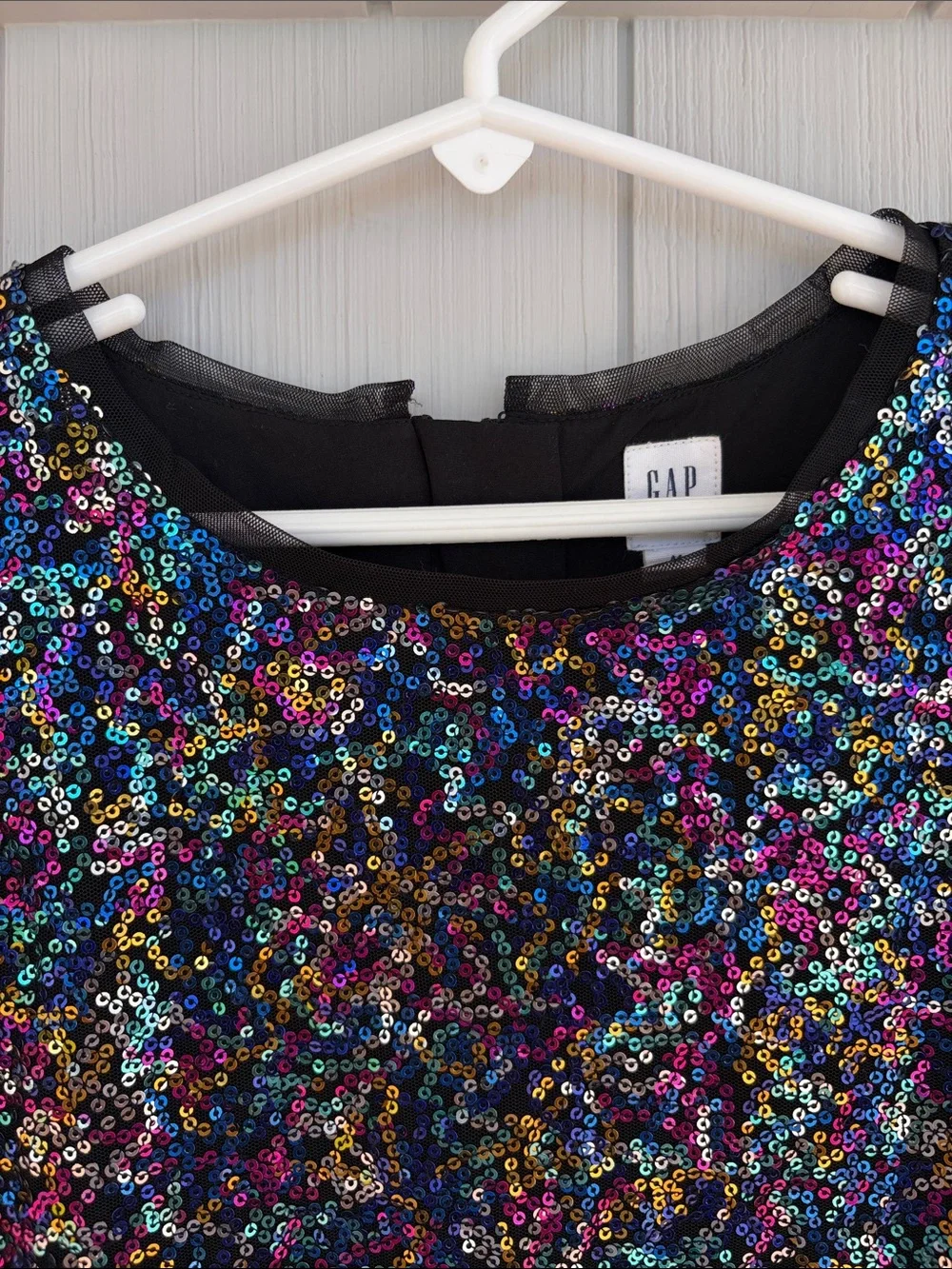 GAP Kids Multicolor Sequin Short Sleeve Dress